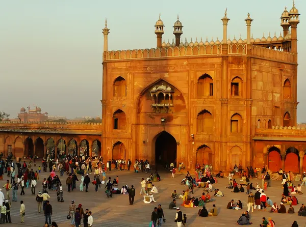 Gården i jama masjid, delhi — Stockfoto