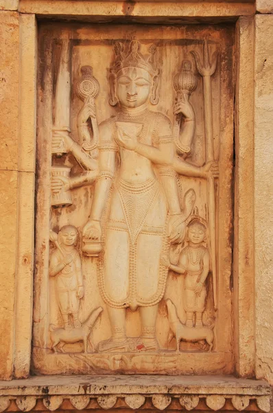 Sculture decorative sul muro, Raniji ki Baori, Bundi, Rajasth — Foto Stock