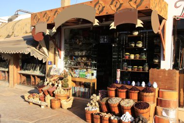 Colorful market, town of Dahab, Egypt clipart