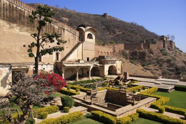 안뜰 정원, bundi 궁전, 인도