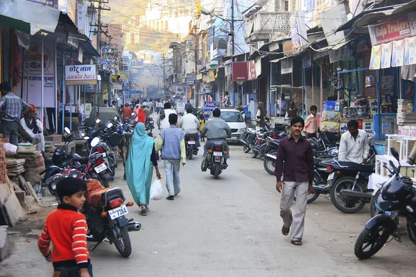 Calle estrecha del casco antiguo, Bundi, India — Foto de Stock