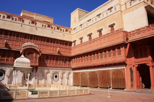 Cour principale du fort Junagarh, Bikaner, Inde — Photo