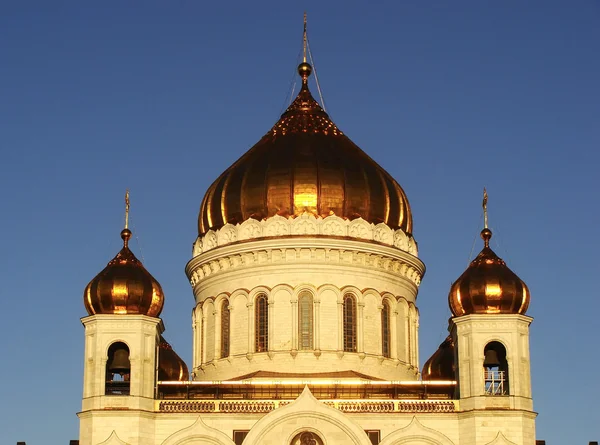 Katedrála Krista Spasitele v časných ranních hodinách, Moskva, Rusko — Stock fotografie