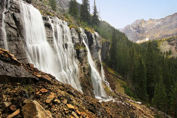 Zeven sluiers valt, meer o'hara, yoho national park, canada — Stockfoto