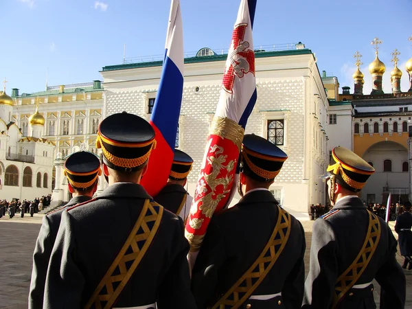 Αλλαγή των φρουρών τελετή, συγκρότημα Κρεμλίνο της Μόσχας, Ρωσία — Φωτογραφία Αρχείου