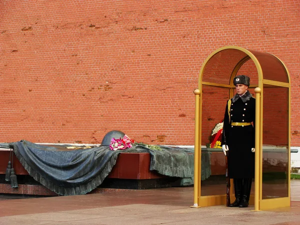 Почетный караул на Могиле Неизвестного солдата, Москва, Россия — стоковое фото