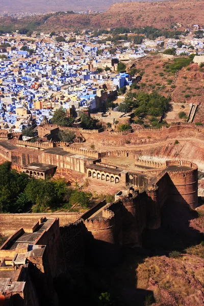 Jodhpur staden sett från mehrangarh fort, Indien — Stockfoto