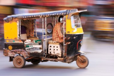 Autorickshaw in the street of Sadar Market, blurred motion, Jodh clipart