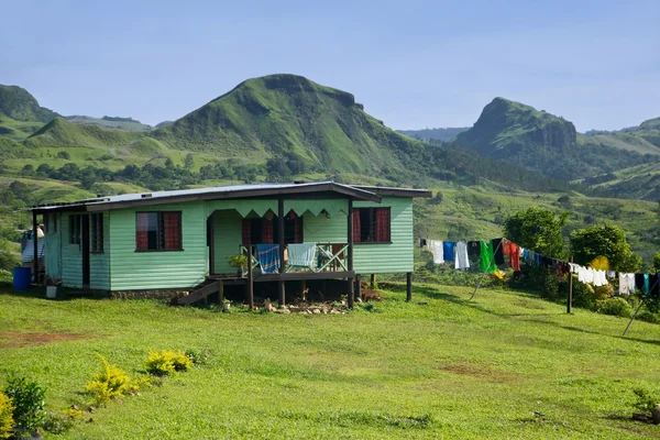 Casa tradicional del pueblo de Navala, Viti Levu, Fiji — Foto de Stock