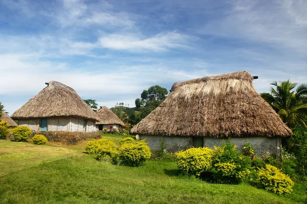 Maisons traditionnelles du village Navala, Viti Levu, Fidji — Photo