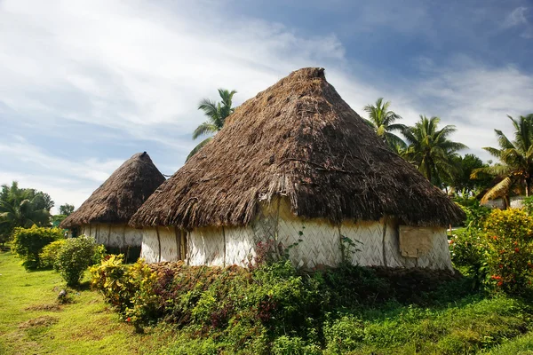 Case tradizionali del villaggio Navala, Viti Levu, Figi — Foto Stock