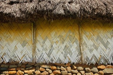 Detail of traditional house of Navala village, Viti Levu, Fiji clipart