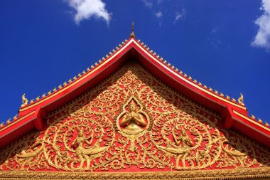 Dekorasyon çatı, wat si saket, vientiane, laos