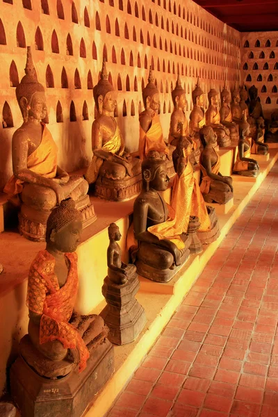 Buddha statues in Wat Si Saket, Vientiane, Laos — Stock Photo, Image