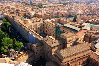 Havadan görünümü Vatikan bahçeleri St peter Bazilikası, Roma, ita