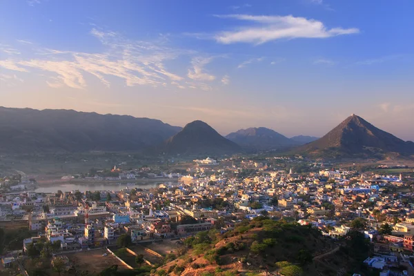 Vue aérienne de la ville de Pushkar, Rajasthan, Inde — Photo