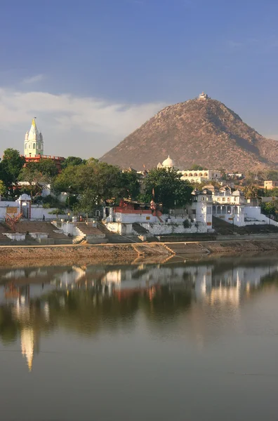 Pushkar lake en tempels, rajasthan, india — Stockfoto