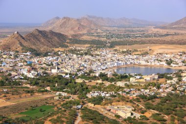 Aerial view of Pushkar city, Rajasthan, India clipart