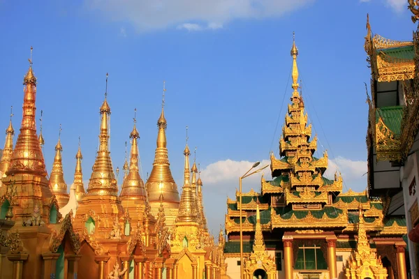Rooftops of the temples, Shwedagon Pagoda complex, Yangon, Myanm — Stock Photo, Image