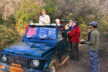 Kaplan safari, ranthambore Milli Parkı, Ind gelecek turist