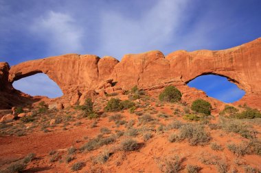 Kuzey ve Güney windows, arches national park, utah, Amerika
