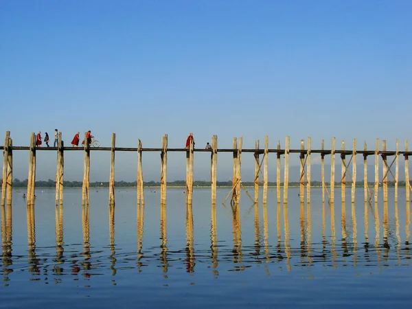 U bein most, amarapura, myanmar — Stock fotografie