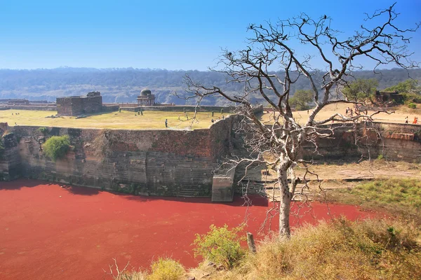 Ranthambore fort en red lake, india — Zdjęcie stockowe