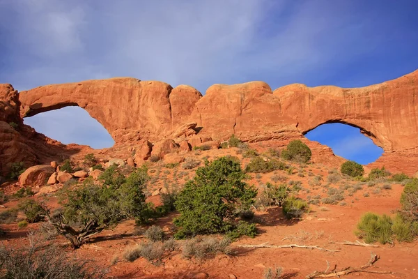 Windows Norte e Sul, Parque Nacional dos Arcos, Utah, EUA — Fotografia de Stock