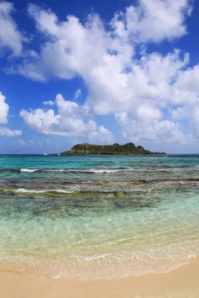 Küste Von White Island Mit Saline Island Der Ferne Grenada — Stockfoto