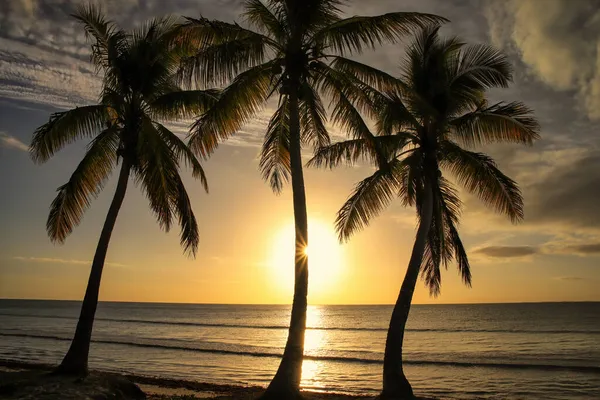 Pôr Sol Sobre Lagoa Ouvea Ilha Ouvea Ilhas Fidelidade Nova — Fotografia de Stock