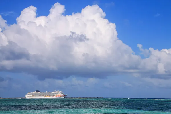 Costa Maya Mexico Februari Zicht Caribische Zee Een Cruiseschip Februari — Stockfoto