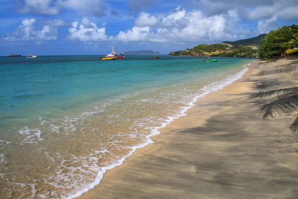 Sandstrand Vid Hillsborough Bay Carriacou Island Grenada Hillsborough Den Största — Stockfoto