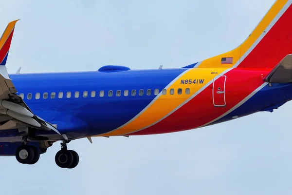 Denver Usa Oktober Nära Bild Boeing 737 Drivs Sydvästra Länder — Stockfoto