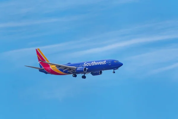 Denver Ηπα Οκτωβριοσ Boeing 737 Λειτουργεί Από Southwest Μύγες Στις Εικόνα Αρχείου