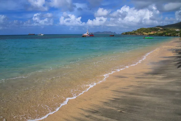 Sandstrand Vid Hillsborough Bay Carriacou Island Grenada Hillsborough Den Största — Stockfoto