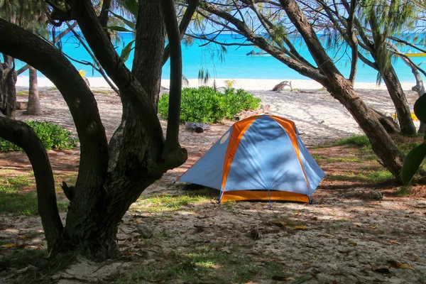 Campsite Fayaoue Beach Coast Ouvea Lagoon Mouli Island Loyalty Islands — Stock Photo, Image