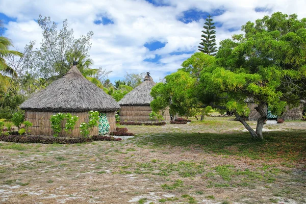 Kanak Tradycyjne Domy Wyspie Ouvéa Wyspy Lojalności Nowa Kaledonia Kanak — Zdjęcie stockowe