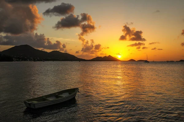 Solnedgang Hillsborough Bay Carriacou Island Grenada Hillsborough Den Største Øen - Stock-foto