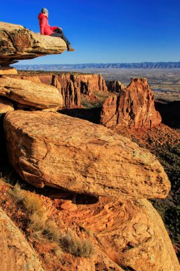 Yürüyüşçü, Monument Canyon, Colorado Ulusal Anıtı, Grand Junction, ABD