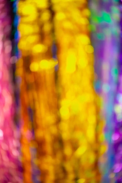 Fundo Borrado Brilhante Multicolorido Com Bokeh Ouropel Natal Modelo Vertical — Fotografia de Stock