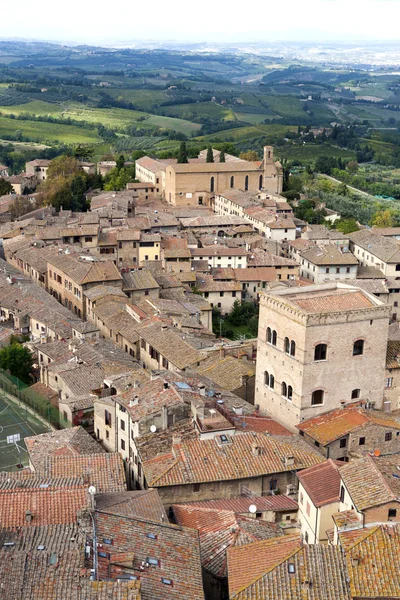 Középkori város, San Gimignano, Toszkána, Olaszország — Stock Fotó