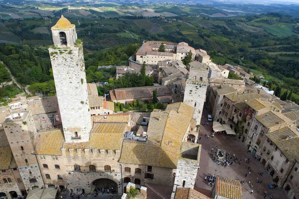 Középkori város, San Gimignano, Toszkána, Olaszország — Stock Fotó