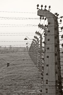 auschwitz kampının eski stil fotoğraf