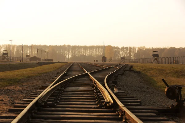 Puesta de sol en la estación de tren —  Fotos de Stock