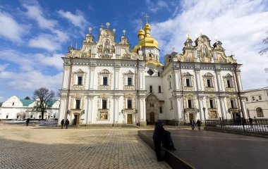 Görünüm kiev pechersk lavra Ortodoks Manastırı, Ukrayna