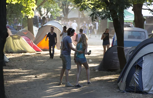 Visitors at the final day of Sziget Festival 2013, Budapest. 11-08-2013 — Stock Photo, Image