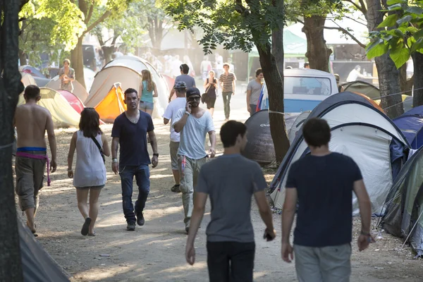 Visitors at the final day of Sziget Festival 2013, Budapest. 11-08-2013 — Stock Photo, Image