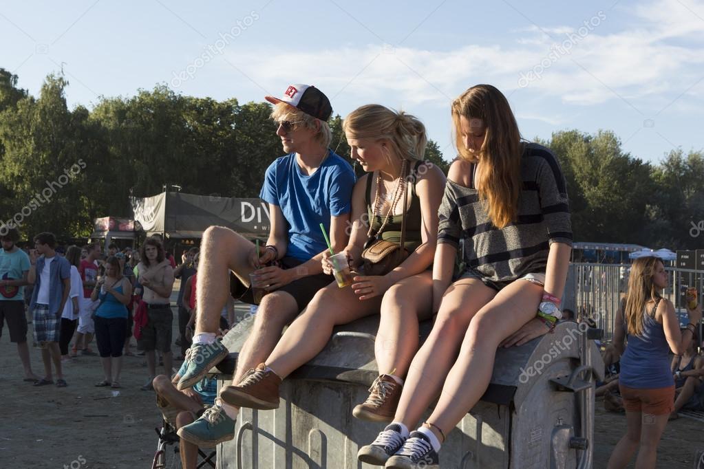 Visitors at the final day of Sziget Festival 2013, Budapest, 11-08-2013 - the Sziget Festival is the largest pop and rock festival of its kind in Europe.