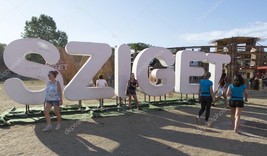 Logo of of Sziget Festival 2013, Budapest. 11-08-2013 - the Sziget Festival is the largest pop and rock festival of its kind in Europe.