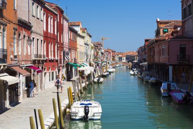 Bir Venedik İtalya tipik venusian mimarisi ile çok sayıda kanal
